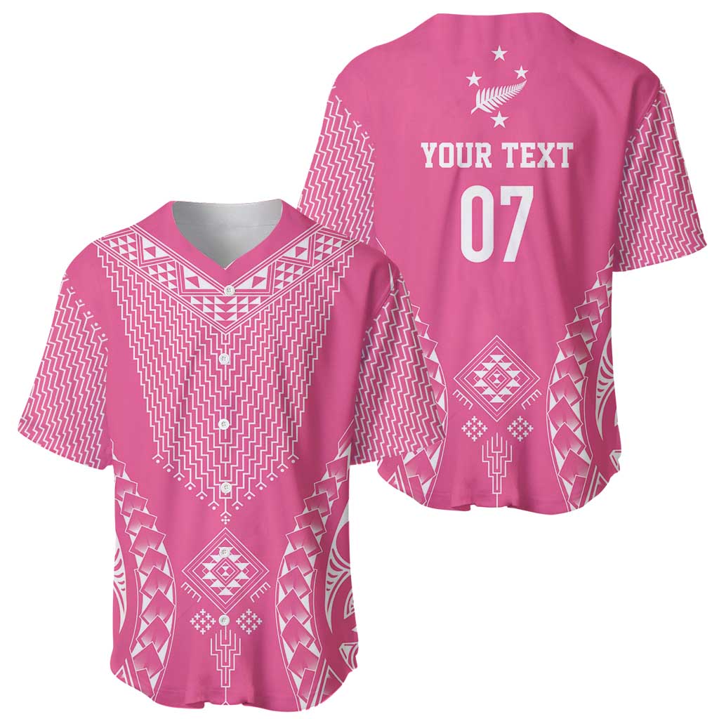 2025 Rugby Championship New Zealand Custom Baseball Jersey Poutama Motifs - Pink Out - Aussie Hoodie