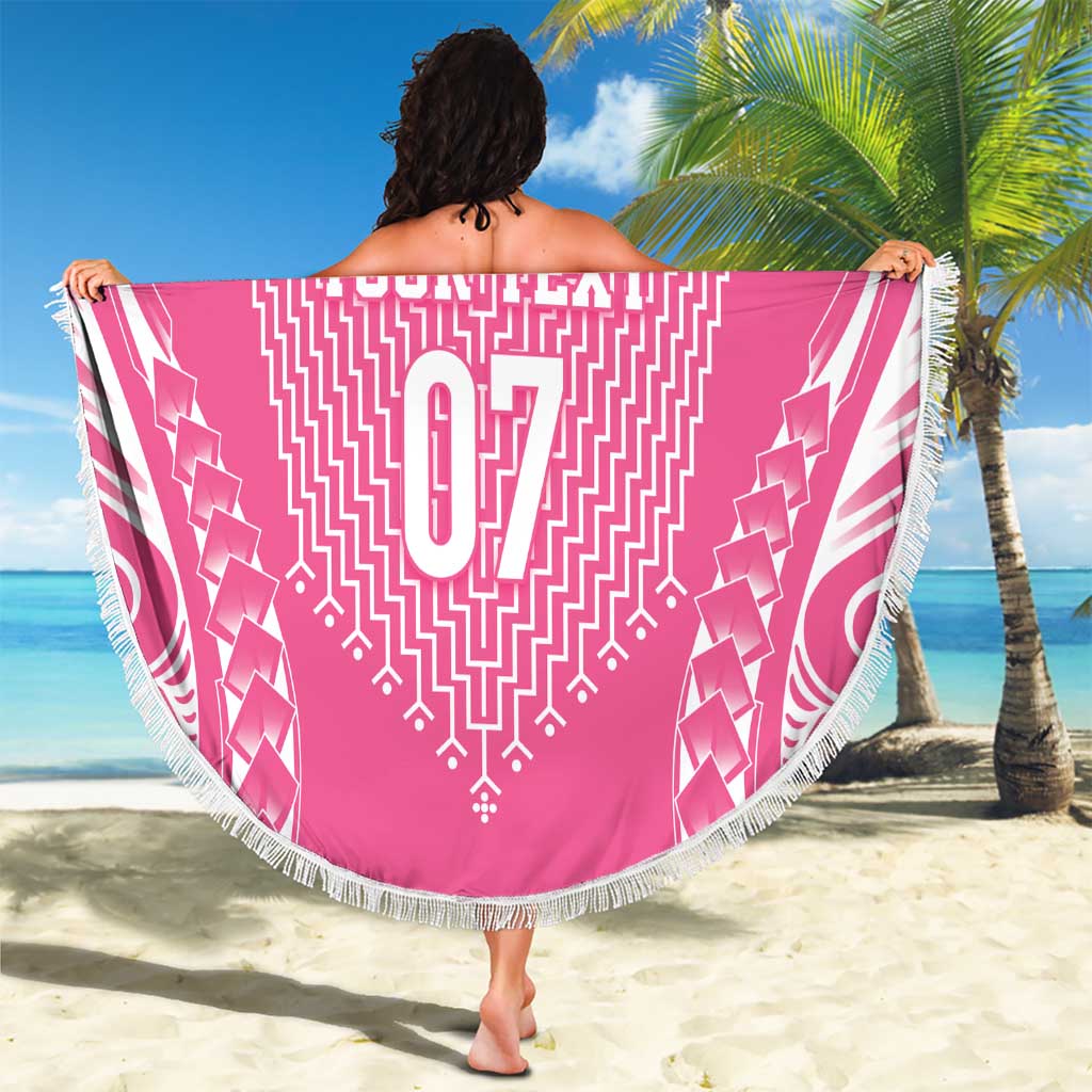 2025 Rugby Championship New Zealand Custom Beach Blanket Poutama Motifs - Pink Out - Aussie Hoodie
