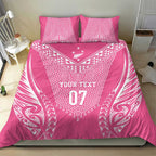 2025 Rugby Championship New Zealand Custom Bedding Set Poutama Motifs - Pink Out - Aussie Hoodie