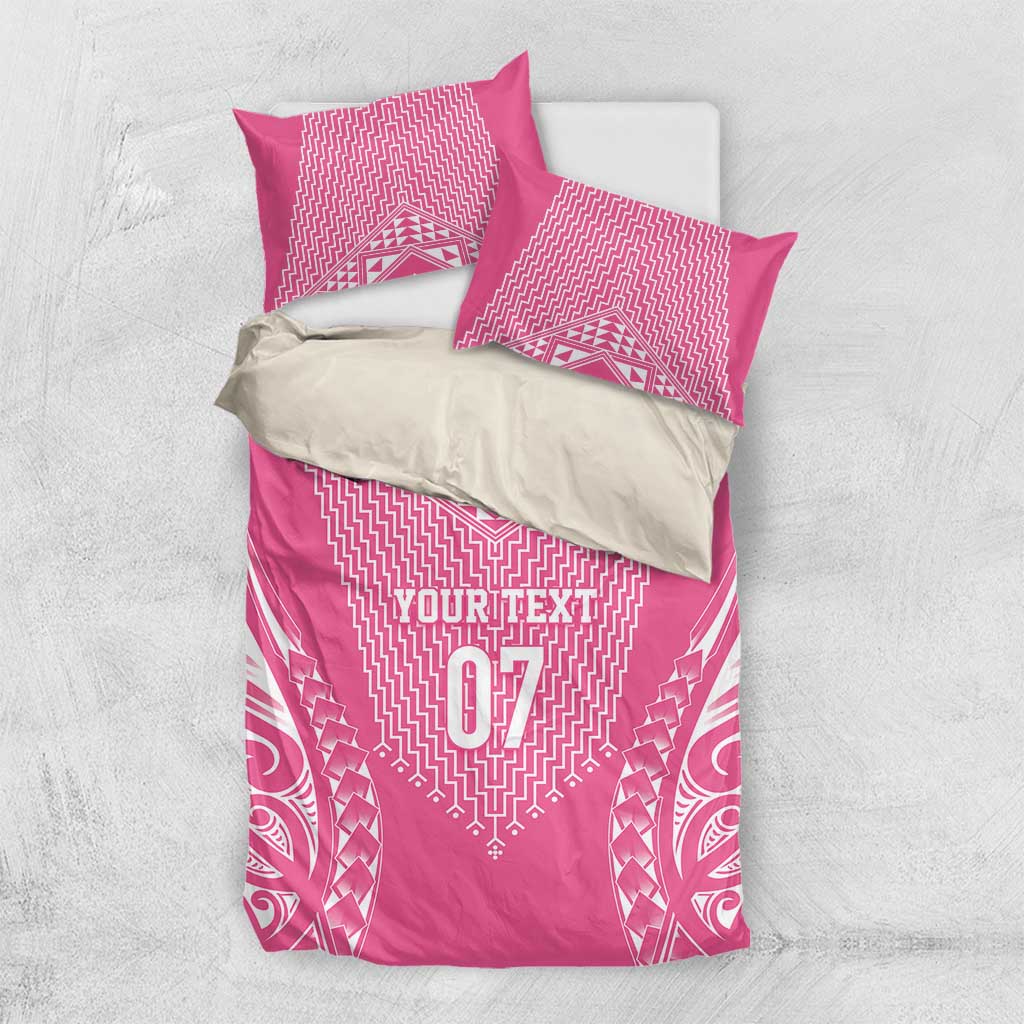 2025 Rugby Championship New Zealand Custom Bedding Set Poutama Motifs - Pink Out - Aussie Hoodie