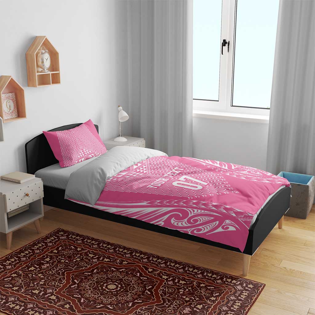 2025 Rugby Championship New Zealand Custom Bedding Set Poutama Motifs - Pink Out - Aussie Hoodie