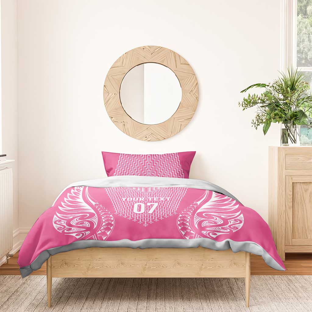 2025 Rugby Championship New Zealand Custom Bedding Set Poutama Motifs - Pink Out - Aussie Hoodie