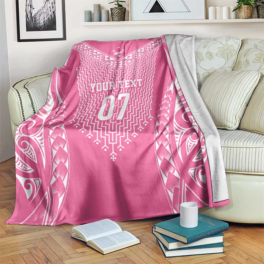 2025 Rugby Championship New Zealand Custom Blanket Poutama Motifs - Pink Out - Aussie Hoodie