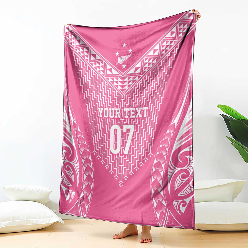 2025 Rugby Championship New Zealand Custom Blanket Poutama Motifs - Pink Out - Aussie Hoodie