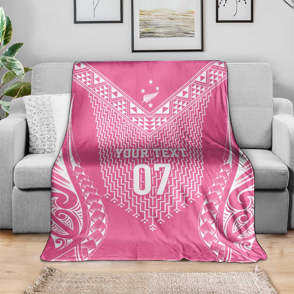 2025 Rugby Championship New Zealand Custom Blanket Poutama Motifs - Pink Out - Aussie Hoodie