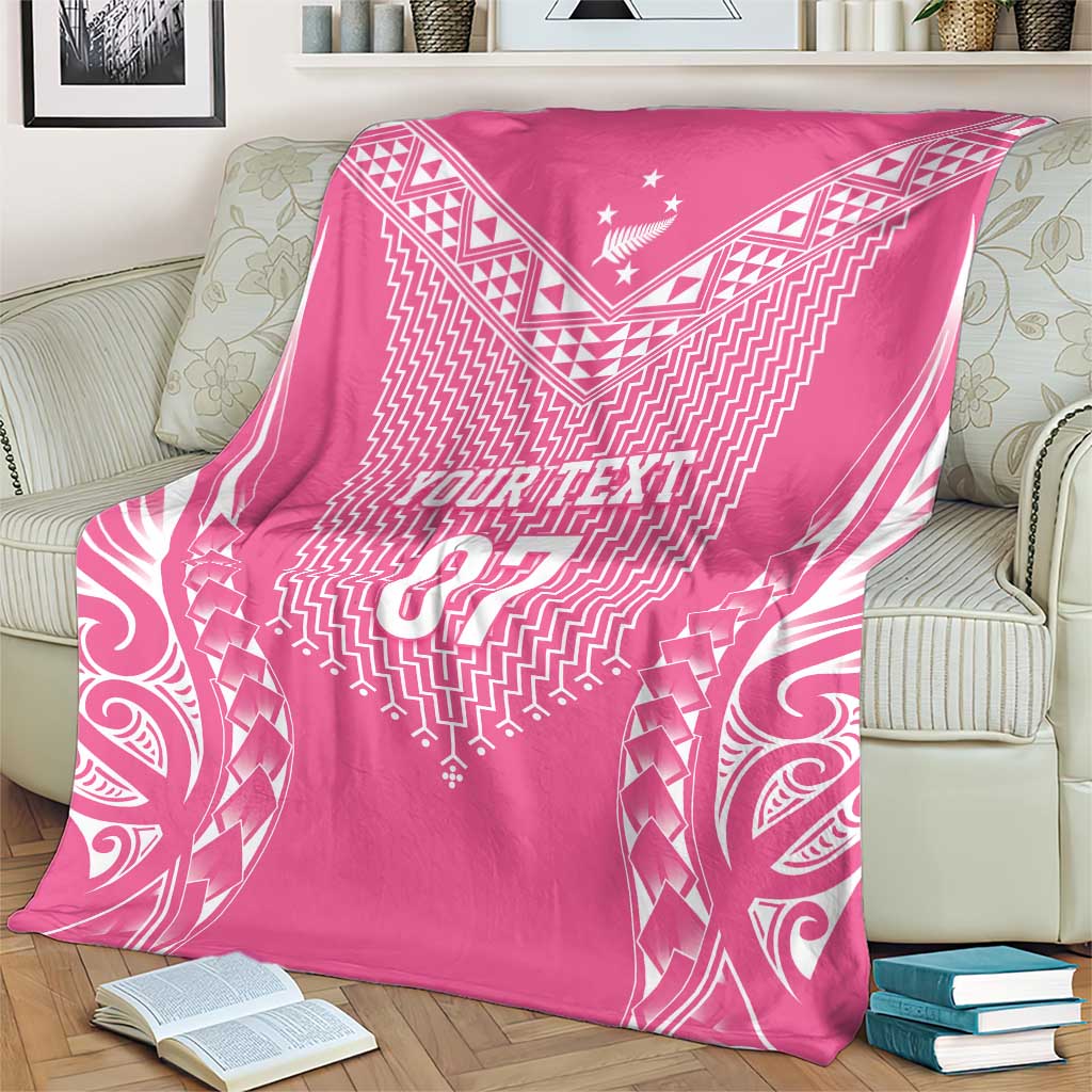2025 Rugby Championship New Zealand Custom Blanket Poutama Motifs - Pink Out - Aussie Hoodie