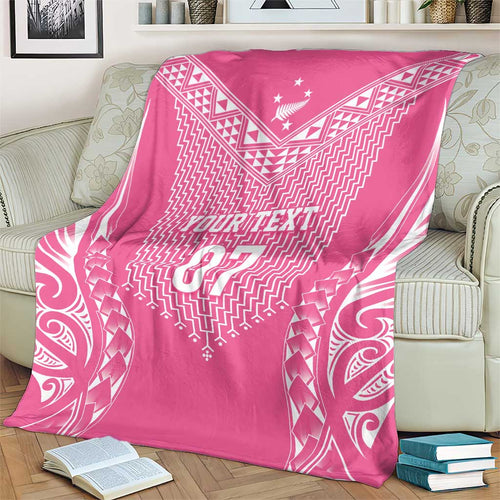 2025 Rugby Championship New Zealand Custom Blanket Poutama Motifs - Pink Out - Aussie Hoodie