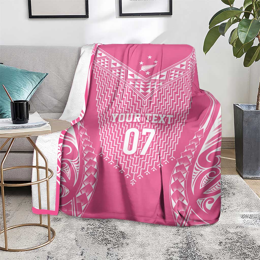 2025 Rugby Championship New Zealand Custom Blanket Poutama Motifs - Pink Out - Aussie Hoodie