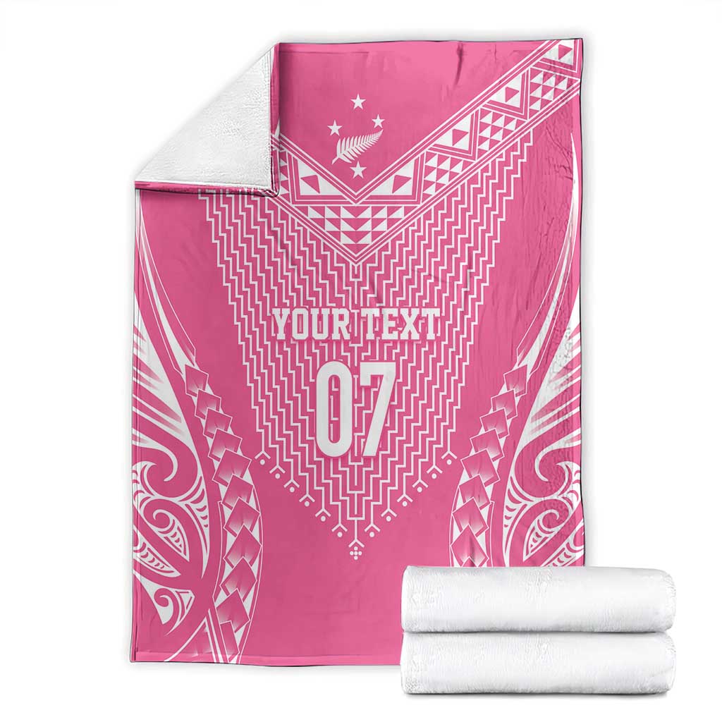 2025 Rugby Championship New Zealand Custom Blanket Poutama Motifs - Pink Out - Aussie Hoodie