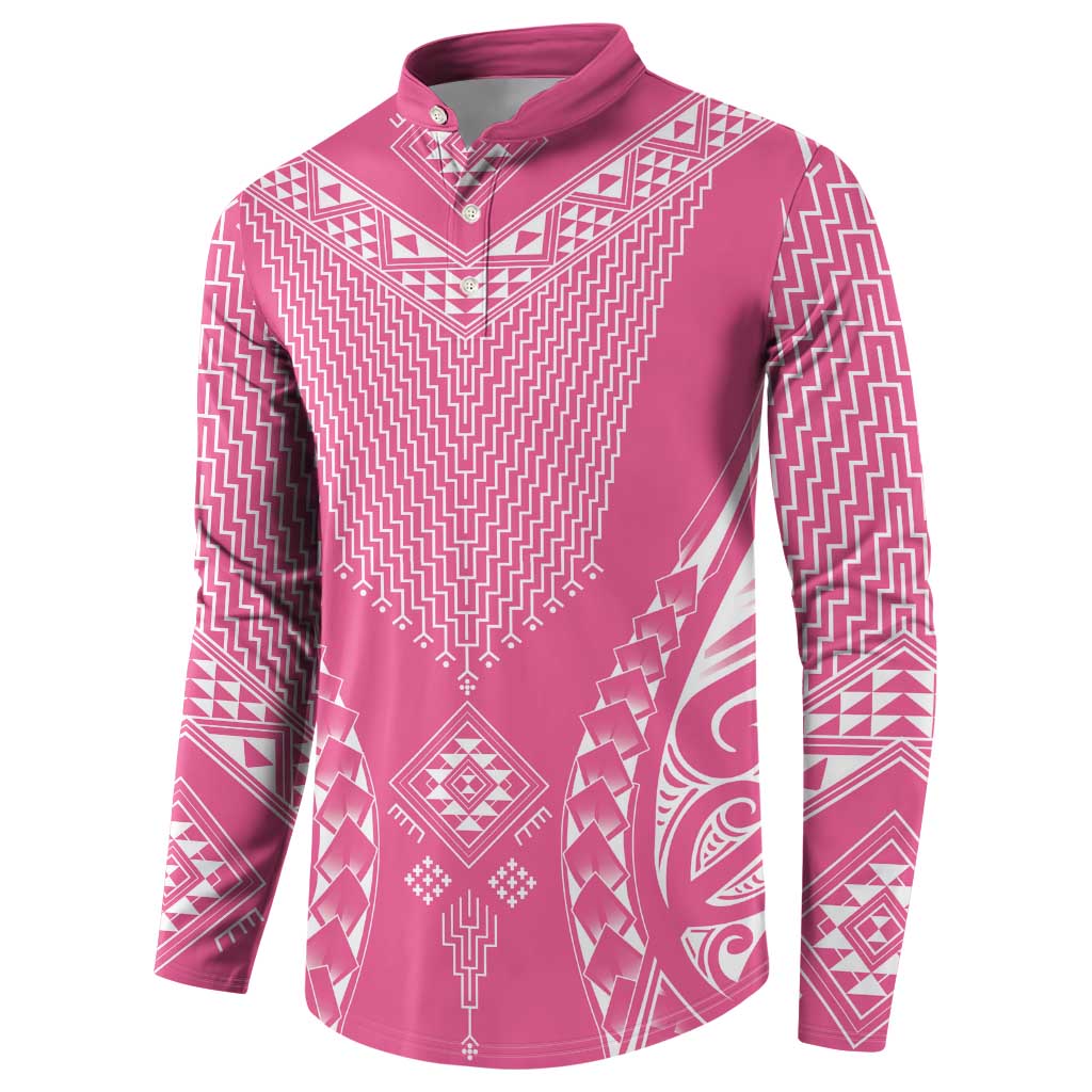 2025 Rugby Championship New Zealand Custom Button Sweatshirt Poutama Motifs - Pink Out - Aussie Hoodie