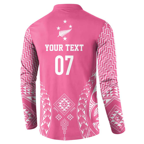 2025 Rugby Championship New Zealand Custom Button Sweatshirt Poutama Motifs - Pink Out - Aussie Hoodie
