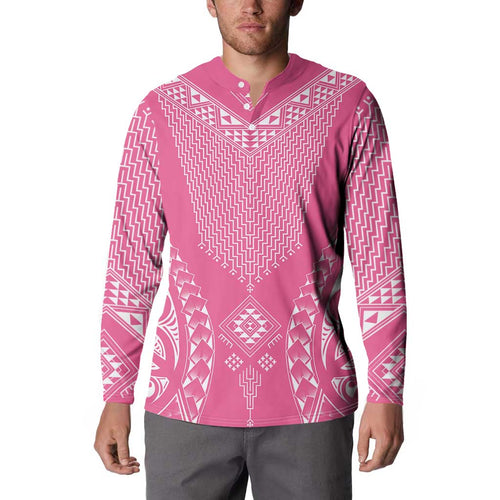 2025 Rugby Championship New Zealand Custom Button Sweatshirt Poutama Motifs - Pink Out - Aussie Hoodie