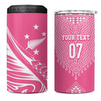 2025 Rugby Championship New Zealand Custom 4 in 1 Can Cooler Tumbler Poutama Motifs - Pink Out - Aussie Hoodie