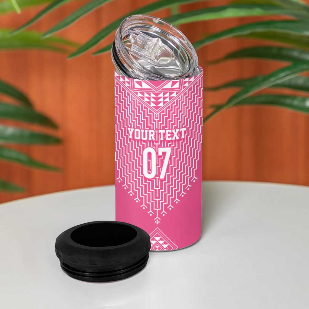 2025 Rugby Championship New Zealand Custom 4 in 1 Can Cooler Tumbler Poutama Motifs - Pink Out - Aussie Hoodie