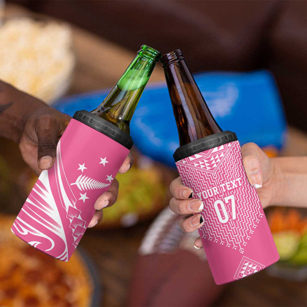 2025 Rugby Championship New Zealand Custom 4 in 1 Can Cooler Tumbler Poutama Motifs - Pink Out - Aussie Hoodie