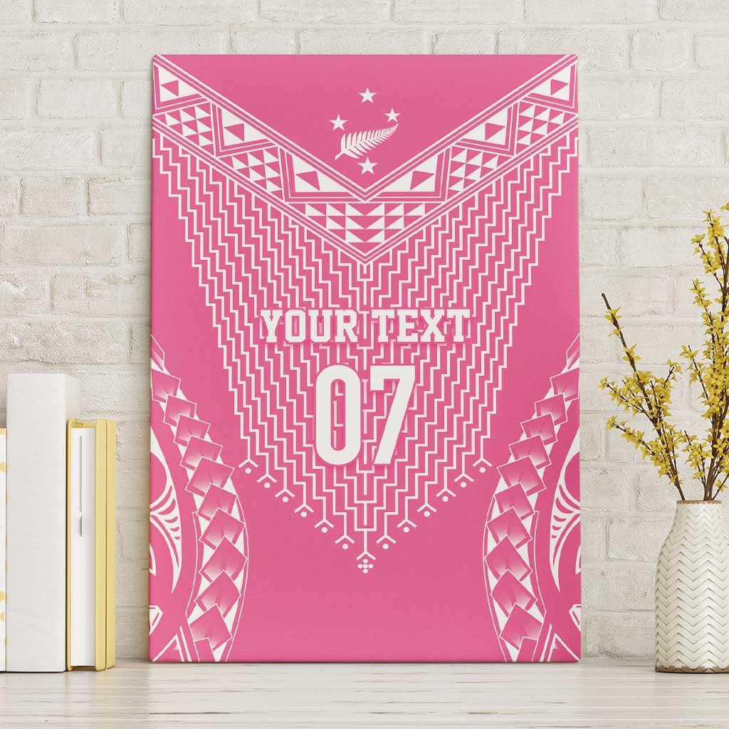2025 Rugby Championship New Zealand Custom Canvas Wall Art Poutama Motifs - Pink Out - Aussie Hoodie