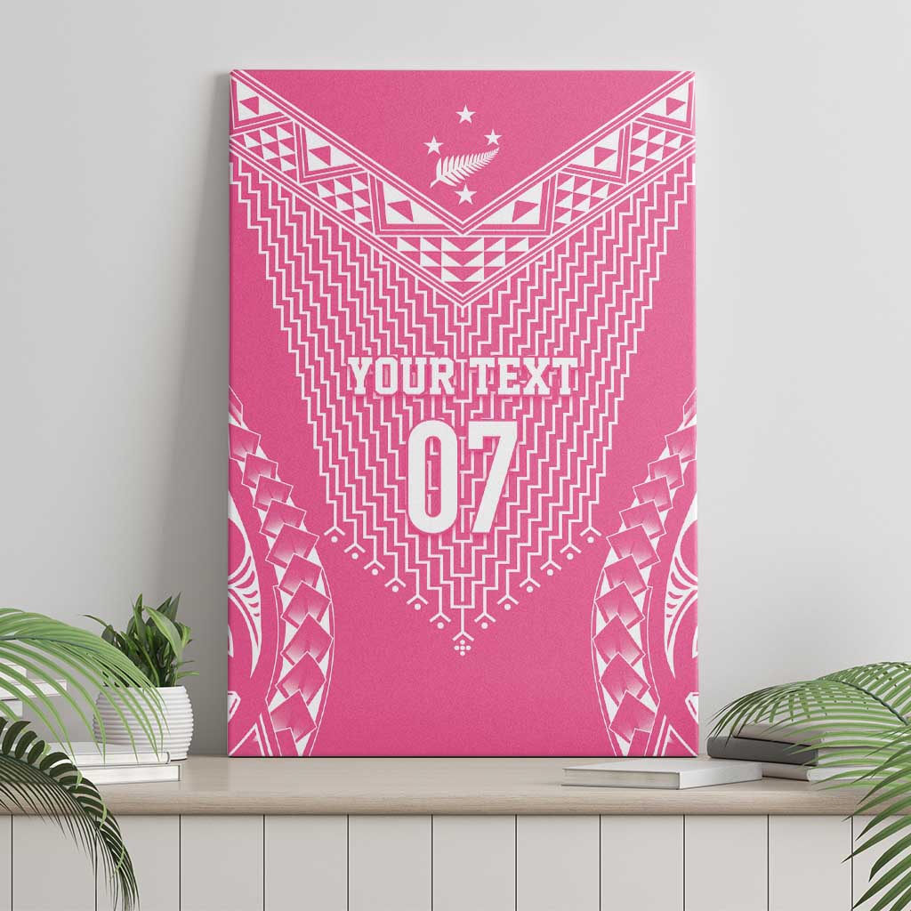 2025 Rugby Championship New Zealand Custom Canvas Wall Art Poutama Motifs - Pink Out - Aussie Hoodie