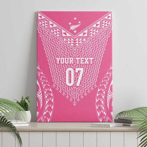 2025 Rugby Championship New Zealand Custom Canvas Wall Art Poutama Motifs - Pink Out - Aussie Hoodie