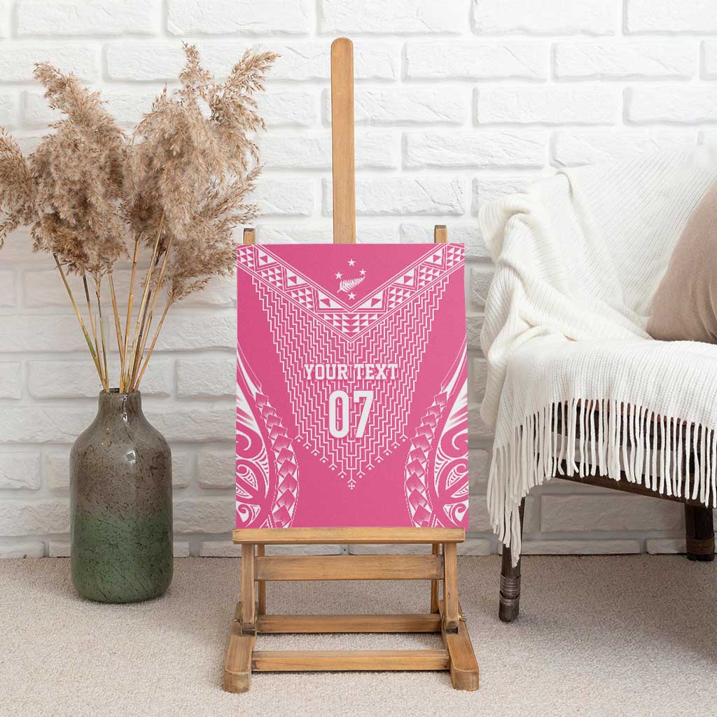 2025 Rugby Championship New Zealand Custom Canvas Wall Art Poutama Motifs - Pink Out - Aussie Hoodie