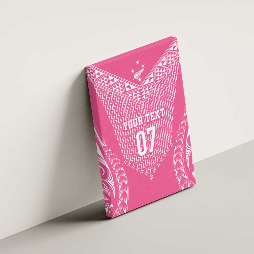 2025 Rugby Championship New Zealand Custom Canvas Wall Art Poutama Motifs - Pink Out - Aussie Hoodie