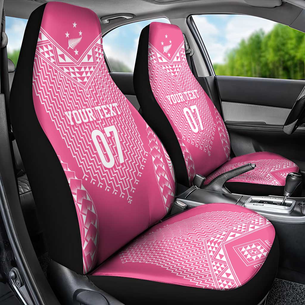 2025 Rugby Championship New Zealand Custom Car Seat Cover Poutama Motifs - Pink Out - Aussie Hoodie
