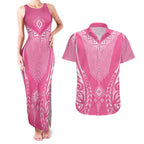 2025 Rugby Championship New Zealand Custom Couples Matching Tank Maxi Dress and Hawaiian Shirt Poutama Motifs - Pink Out - Aussie Hoodie