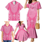 2025 Rugby Championship New Zealand Custom Family Matching Mermaid Dress and Hawaiian Shirt Poutama Motifs - Pink Out - Aussie Hoodie