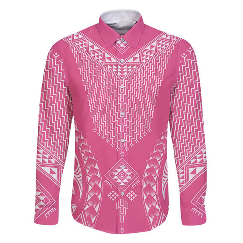 2025 Rugby Championship New Zealand Custom Family Matching Off Shoulder Maxi Dress and Hawaiian Shirt Poutama Motifs - Pink Out - Aussie Hoodie