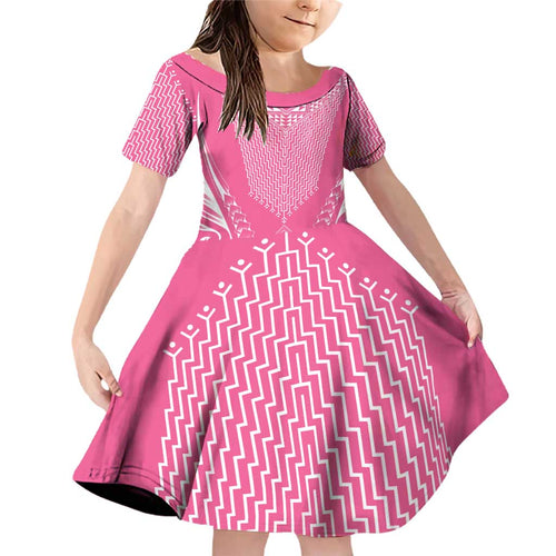 2025 Rugby Championship New Zealand Custom Family Matching Off Shoulder Short Dress and Hawaiian Shirt Poutama Motifs - Pink Out - Aussie Hoodie