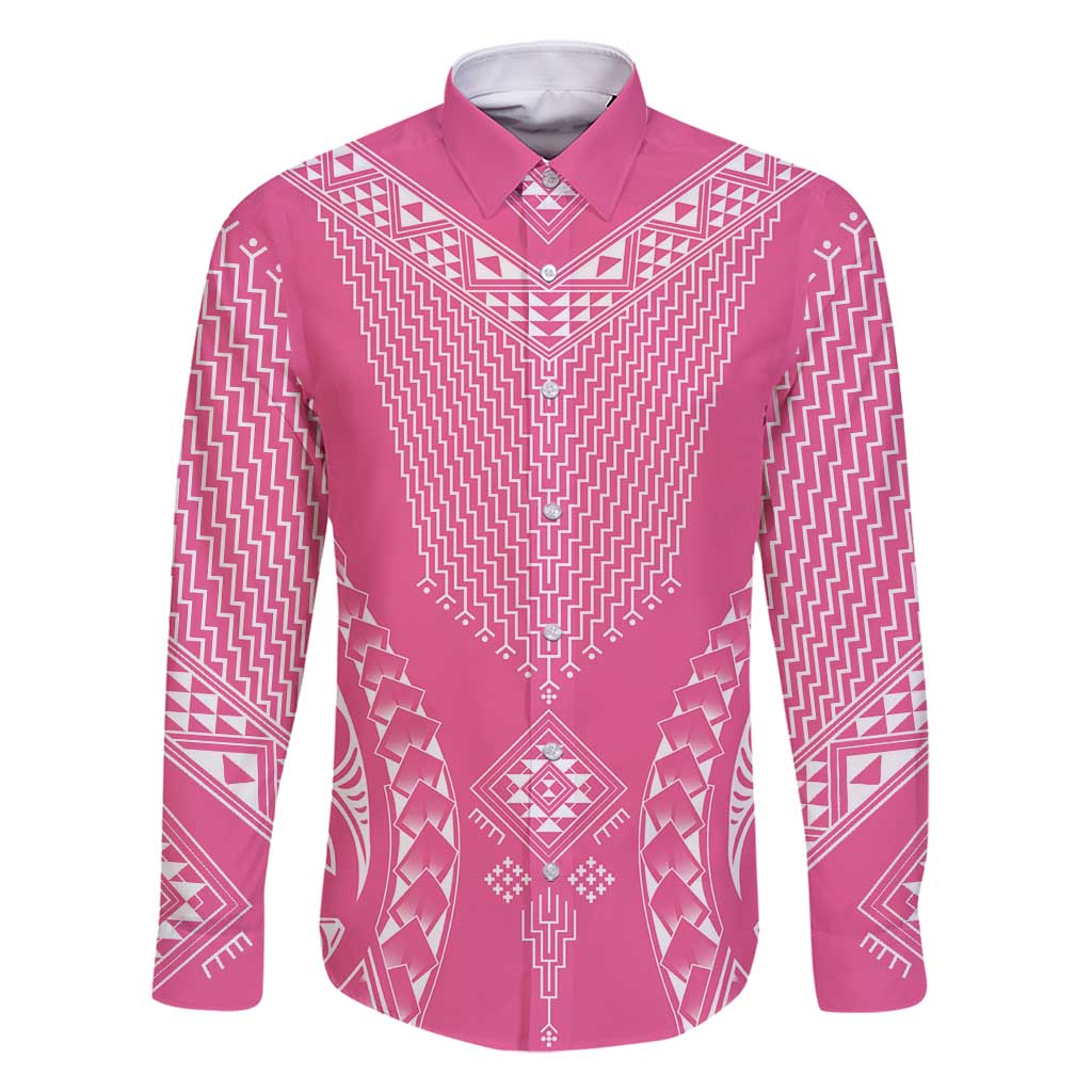 2025 Rugby Championship New Zealand Custom Family Matching Off Shoulder Short Dress and Hawaiian Shirt Poutama Motifs - Pink Out - Aussie Hoodie