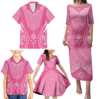 2025 Rugby Championship New Zealand Custom Family Matching Puletasi and Hawaiian Shirt Poutama Motifs - Pink Out - Aussie Hoodie