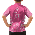 2025 Rugby Championship New Zealand Custom Family Matching Puletasi and Hawaiian Shirt Poutama Motifs - Pink Out - Aussie Hoodie