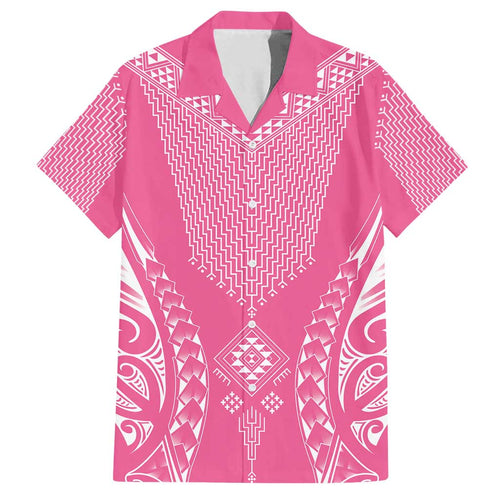 2025 Rugby Championship New Zealand Custom Family Matching Puletasi and Hawaiian Shirt Poutama Motifs - Pink Out - Aussie Hoodie