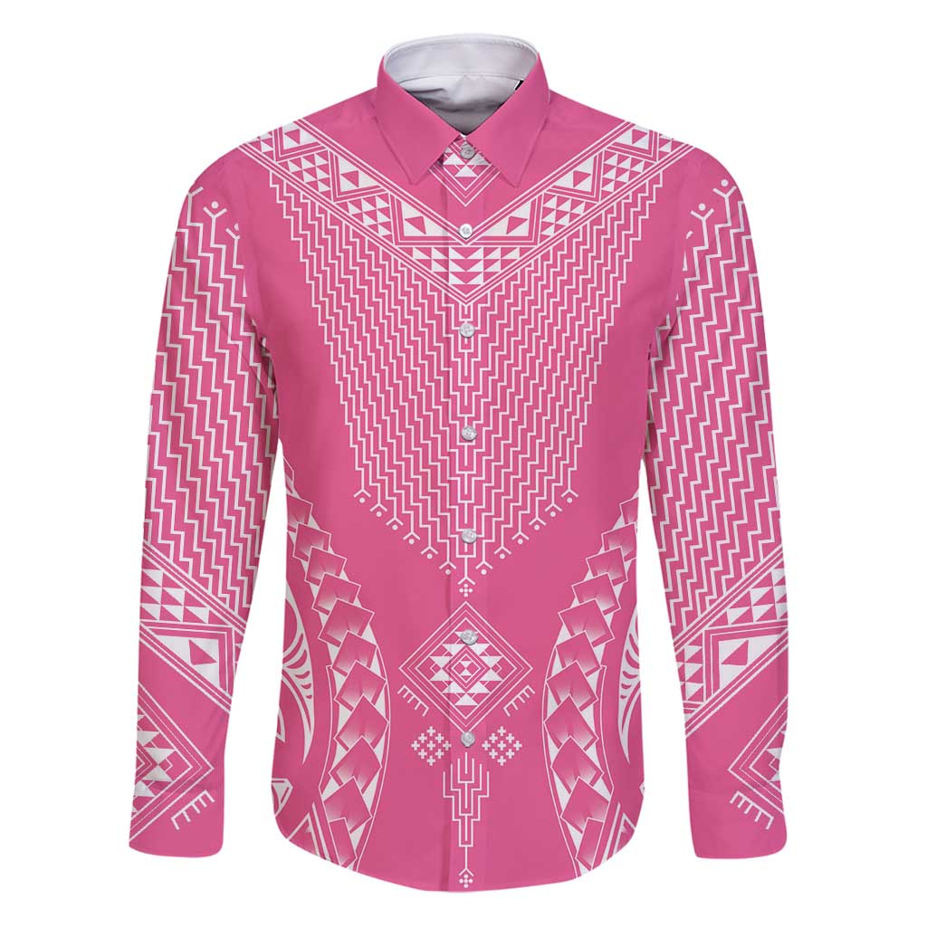 2025 Rugby Championship New Zealand Custom Family Matching Puletasi and Hawaiian Shirt Poutama Motifs - Pink Out - Aussie Hoodie