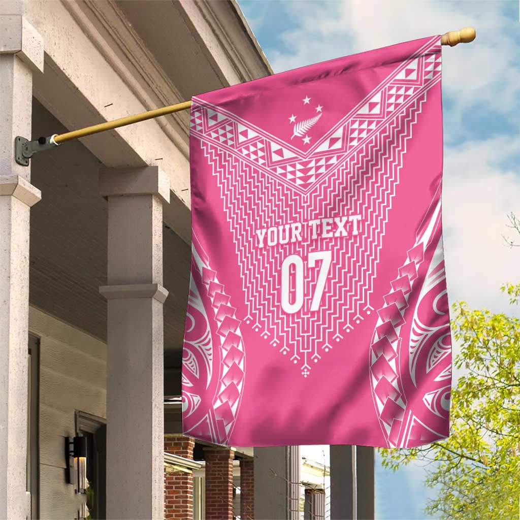 2025 Rugby Championship New Zealand Custom Garden Flag Poutama Motifs - Pink Out - Aussie Hoodie