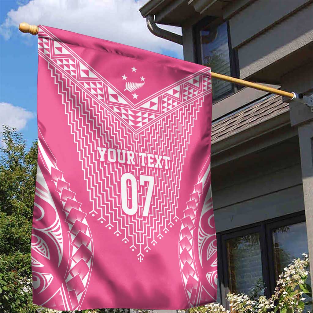 2025 Rugby Championship New Zealand Custom Garden Flag Poutama Motifs - Pink Out - Aussie Hoodie