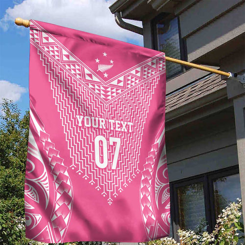 2025 Rugby Championship New Zealand Custom Garden Flag Poutama Motifs - Pink Out - Aussie Hoodie