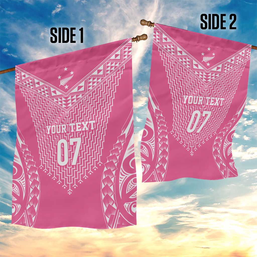 2025 Rugby Championship New Zealand Custom Garden Flag Poutama Motifs - Pink Out - Aussie Hoodie