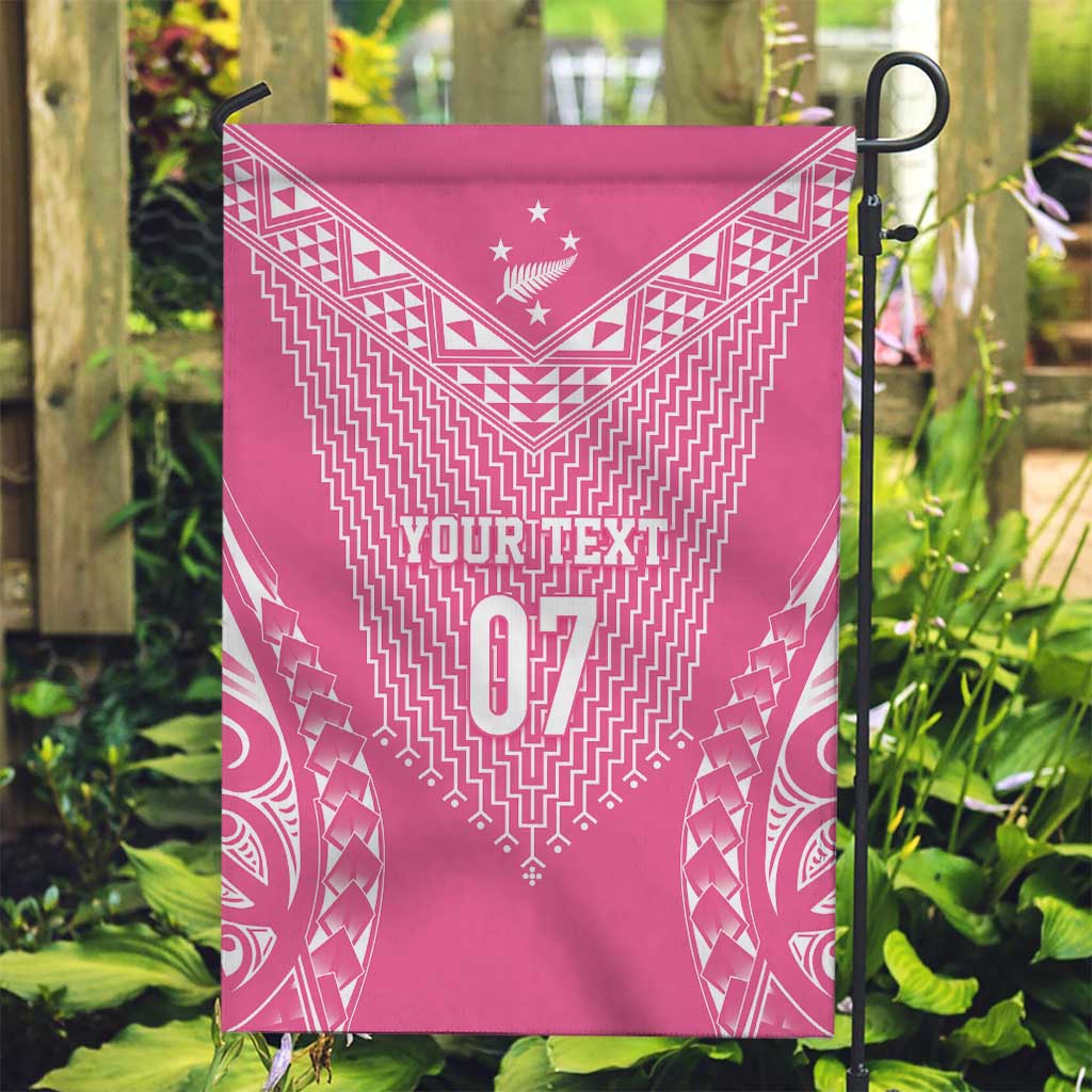 2025 Rugby Championship New Zealand Custom Garden Flag Poutama Motifs - Pink Out - Aussie Hoodie