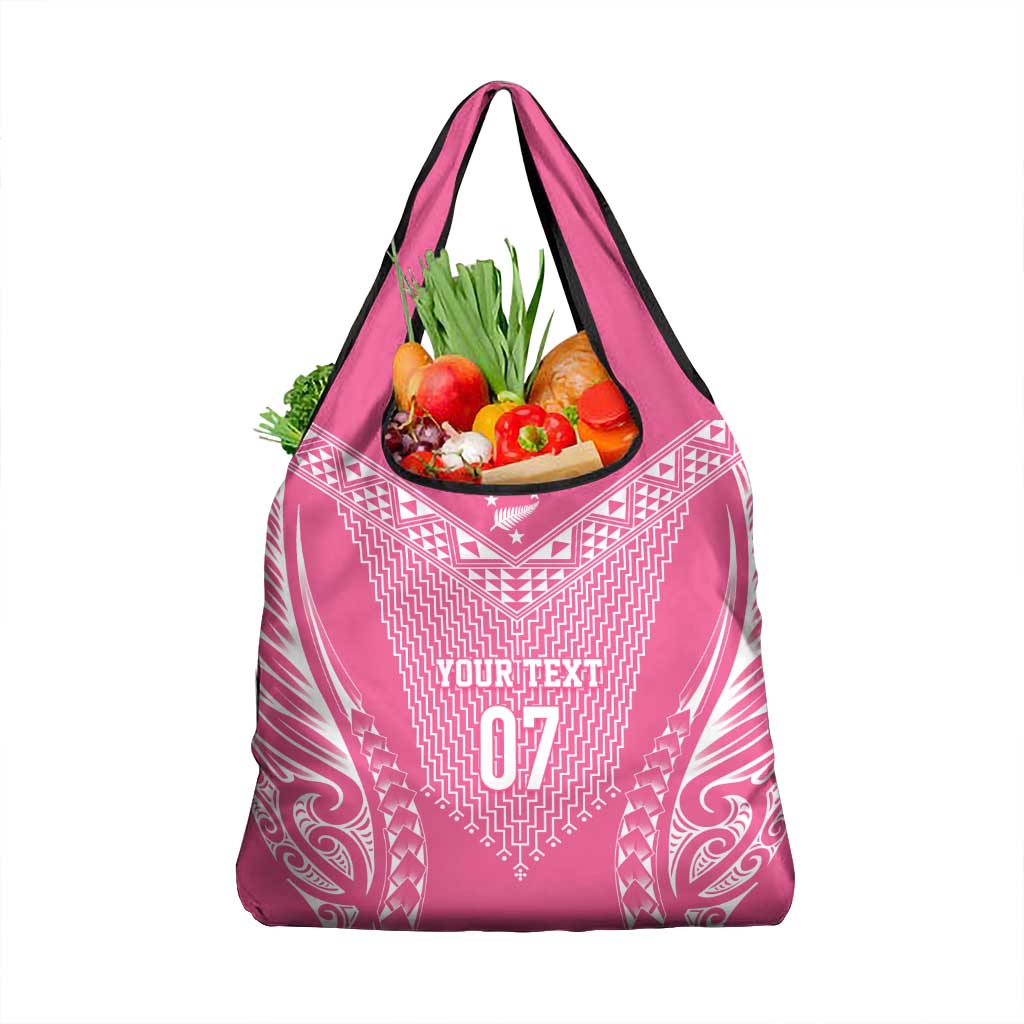 2025 Rugby Championship New Zealand Custom Grocery Bag Poutama Motifs - Pink Out - Aussie Hoodie