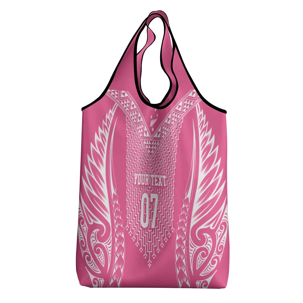 2025 Rugby Championship New Zealand Custom Grocery Bag Poutama Motifs - Pink Out - Aussie Hoodie