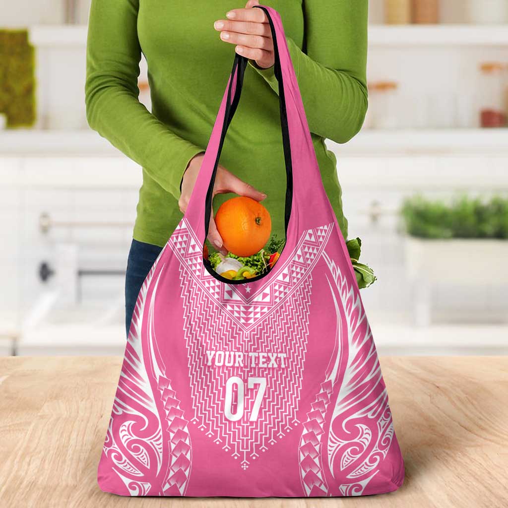 2025 Rugby Championship New Zealand Custom Grocery Bag Poutama Motifs - Pink Out - Aussie Hoodie