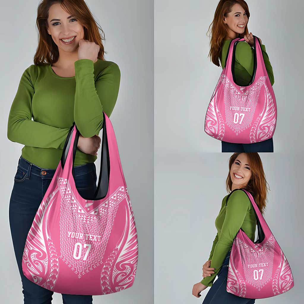 2025 Rugby Championship New Zealand Custom Grocery Bag Poutama Motifs - Pink Out - Aussie Hoodie