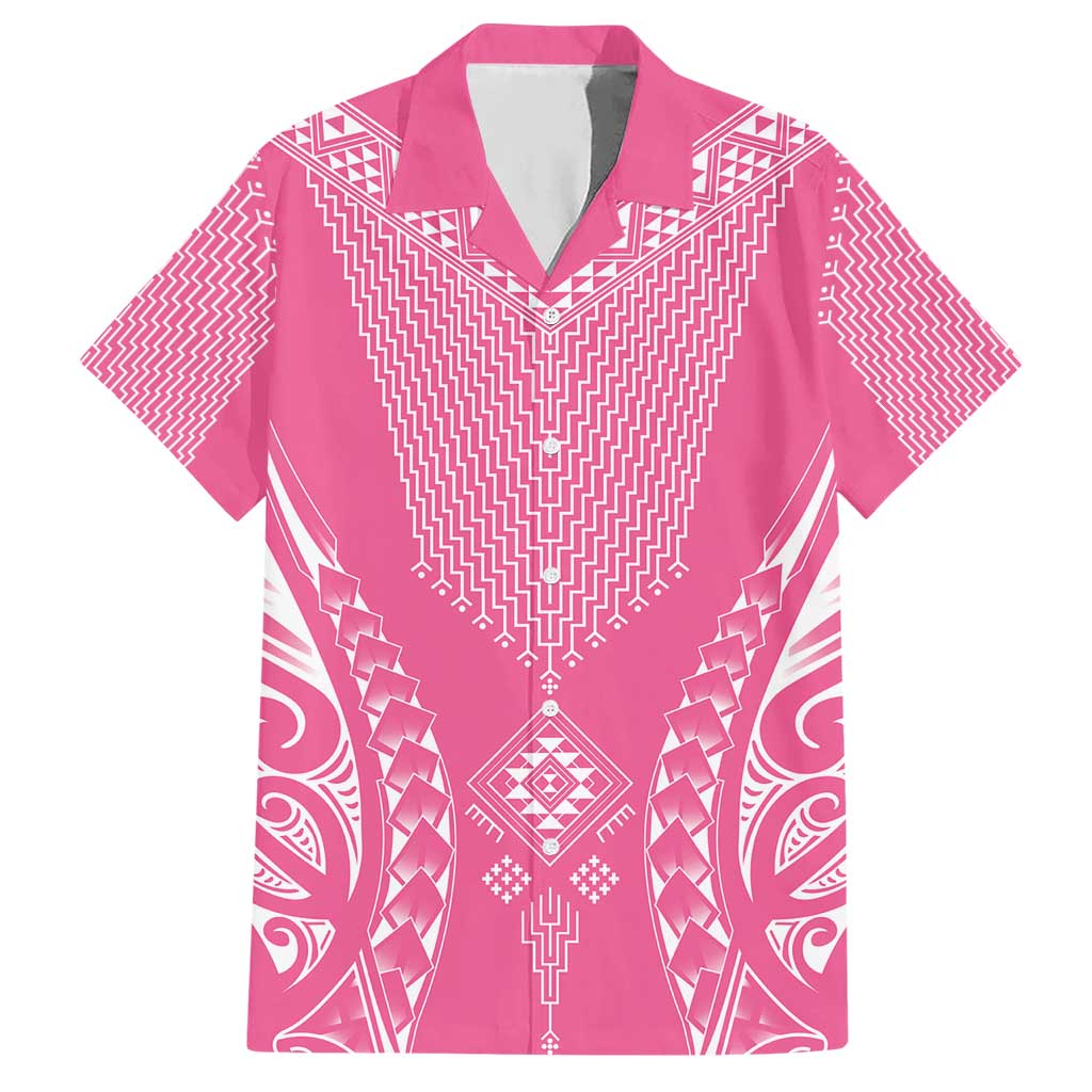 2025 Rugby Championship New Zealand Custom Hawaiian Shirt Poutama Motifs - Pink Out - Aussie Hoodie