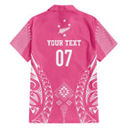 2025 Rugby Championship New Zealand Custom Hawaiian Shirt Poutama Motifs - Pink Out - Aussie Hoodie