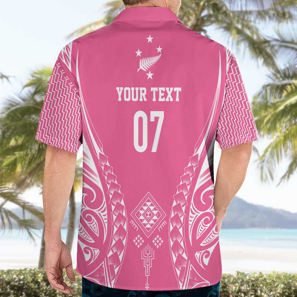 2025 Rugby Championship New Zealand Custom Hawaiian Shirt Poutama Motifs - Pink Out - Aussie Hoodie