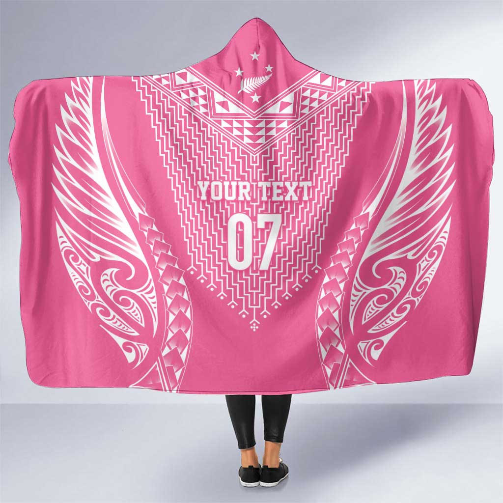 2025 Rugby Championship New Zealand Custom Hooded Blanket Poutama Motifs - Pink Out - Aussie Hoodie