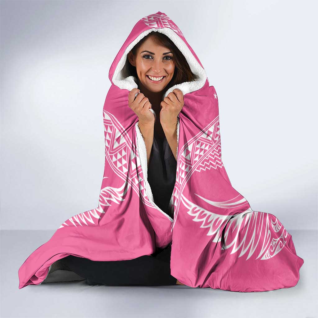 2025 Rugby Championship New Zealand Custom Hooded Blanket Poutama Motifs - Pink Out - Aussie Hoodie