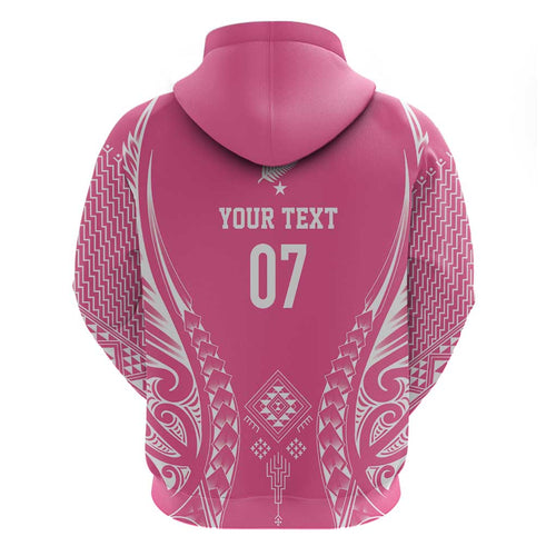 2025 Rugby Championship New Zealand Custom Hoodie Poutama Motifs - Pink Out - Aussie Hoodie