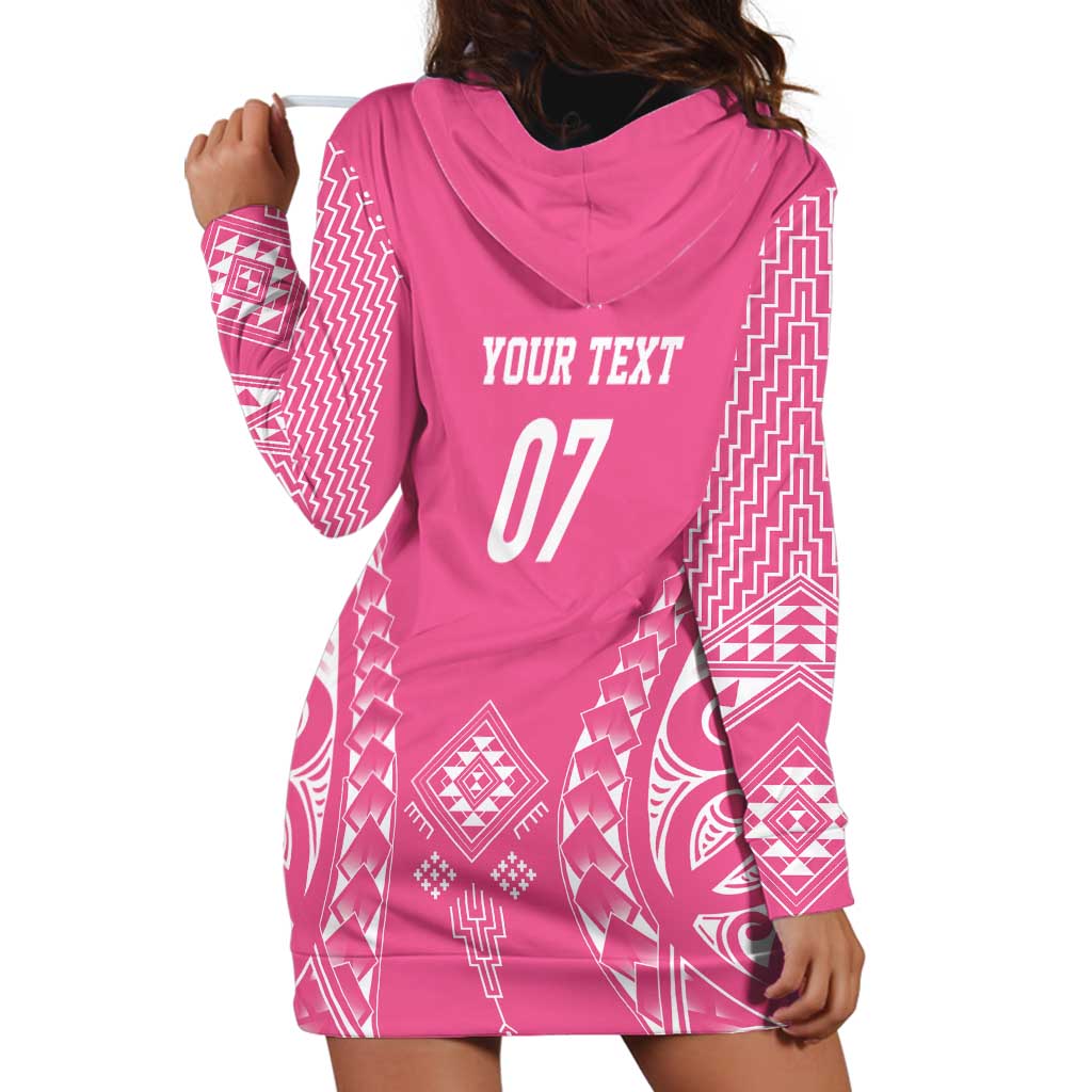 2025 Rugby Championship New Zealand Custom Hoodie Dress Poutama Motifs - Pink Out - Aussie Hoodie